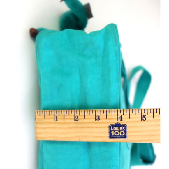 Kipling TURQUOISE NYLON CANVAS STRAP BAG CHARM SHOULDER BAG X-BODY HANDBAG PURSE - Picture 8 of 14